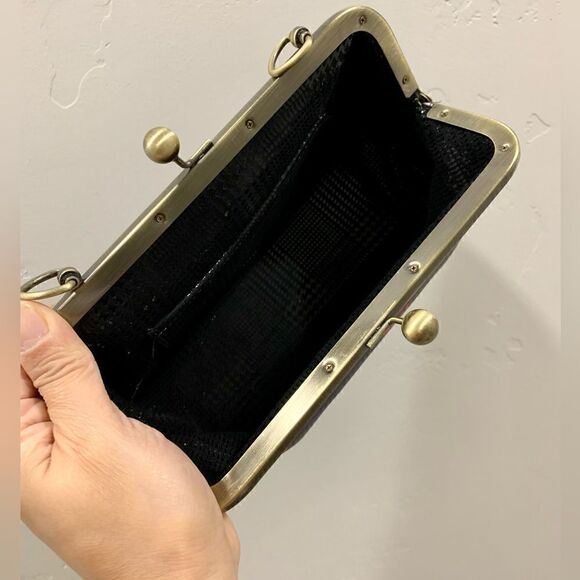 Handmade Genuine Leather Rose Printed Clutch/Shoulder Bag/Crossbody/Evening Bag - Picture 15 of 16